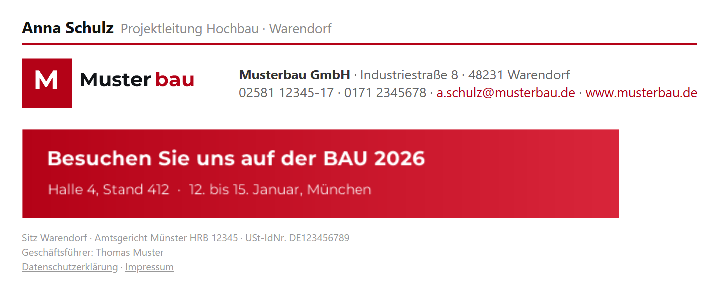 Vorlage Zweizeilig
